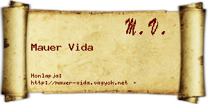 Mauer Vida névjegykártya